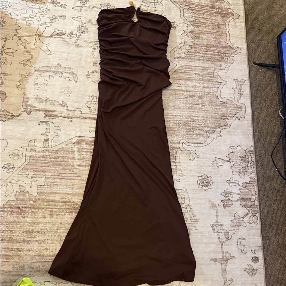 Peppermayo Chocolate Strapless Dress